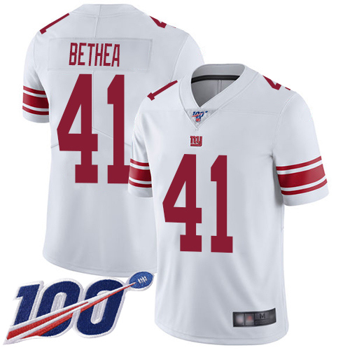 Men New York Giants #41 Antoine Bethea White Vapor Untouchable Limited Player 100th Season Football NFL Jersey